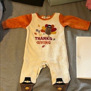 Baby Starters Festive Turkey Footie - Cream and Orange